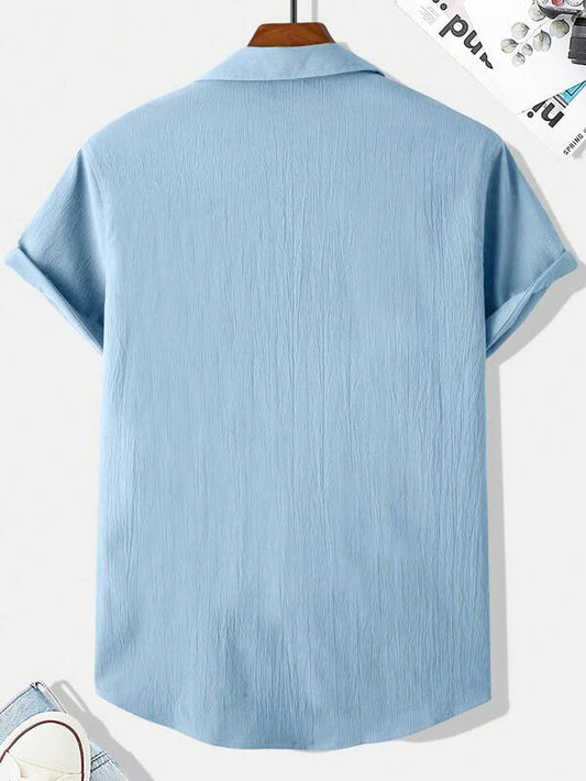 Zenith Blue Seersucker Half Sleeve Shirt